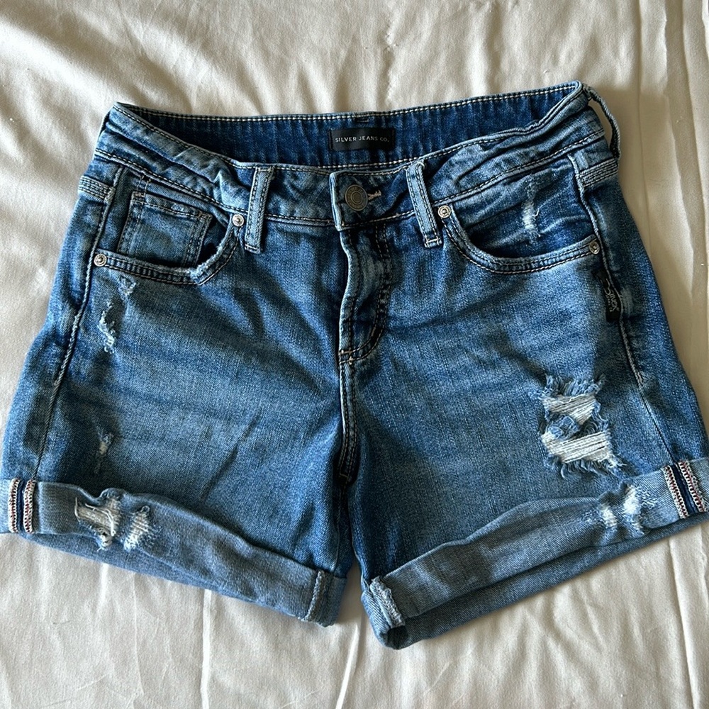 Silver Jean Shorts